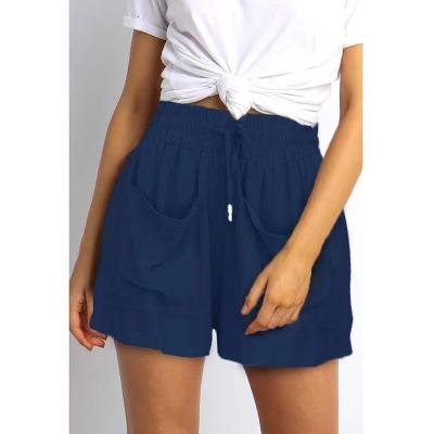 China European and American foreign trade border summer solid color casual shorts 2022 pocket loose women's QUICK-DRY shorts for sale