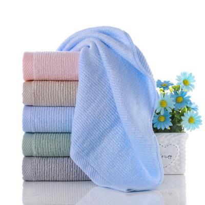 China Sustainable Fresh Striped Bamboo Fiber Towel Bath Towel Set for sale