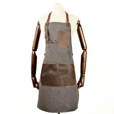 China Multi Functional Craftsman Apron Wear-resistant Studio Apron Canvas Painter Carpenter Drinks/Food Apron Custom Logo for sale