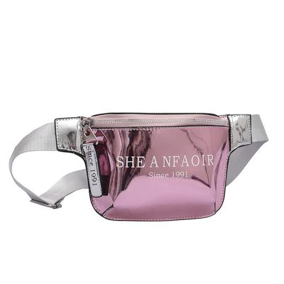 China Wholesale High Quality Trend Ladies Pockets 2021 New Shape Laser Trend Girl Trunk Installation Bag Pussy Package Waist Casual Flashing Bag For Women for sale