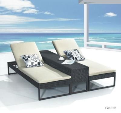 China Double garden sun lounger chaise lounge for sale