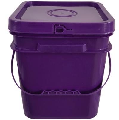 China Custom Logo Printed Square Plastic Pail Durable Container for Industrial Applications for sale