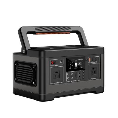 China Hot Selling Portable Solar Powered Outdoor Solar Powered Rechargeable Lighting System 500W Type C Power Station for sale