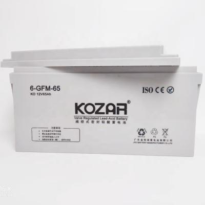 China Toys 12v 65h performance UPS lead acid battery solar GEL mainstream battery off grid power backup solar battery for sale