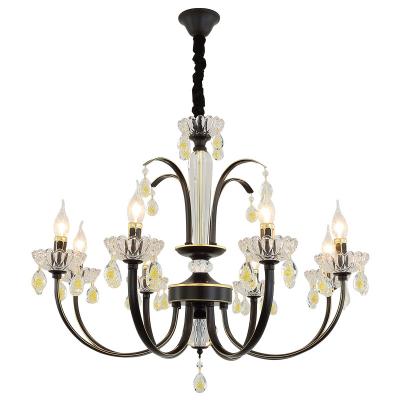 China Industrial American Country Candle Lamp Industry Living Room Light Decoration Pendant Lights Crystal Chandelier for sale
