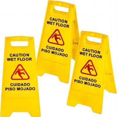 China Hanging Standing Plastic Safety Caution Wet Floor Safety Signs 0.86kg for sale
