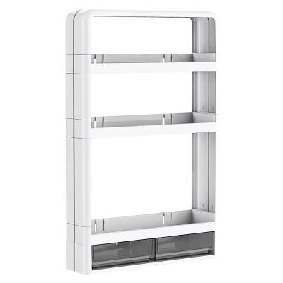 China Multi-Layer Wall Mounted Cosmetic Wall Mounted Bathroom Sink Shelf Bathroom Organizer Without Punching Modern Toilet for sale