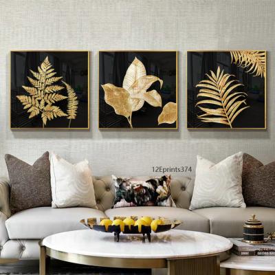 China 3pcs Gold Foil Print Original Wall Painting With Frame Resin Painting Resin Painting for sale