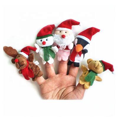 China Christmas Doll Series PP Cotton Plush Cute Animal Felt Finger Puppet Game For Kids for sale