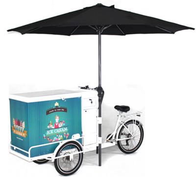 China 200L Mobile Cargo Refrigerator Human Power Ice Cream Tricycle Ice Cream Bike for sale