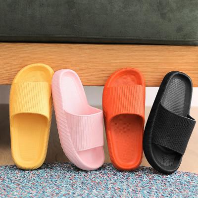 China Cushioning 2022 Women Sandals light weight anti-slip Soft Thick Sole house slides pure color Indoor EVA slippers for sale