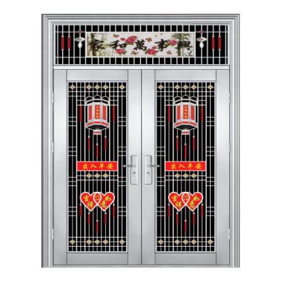 China Anti-Theft Stainless Steel Security Door Modern Design Corrosion Resistant Double Open Doors for sale