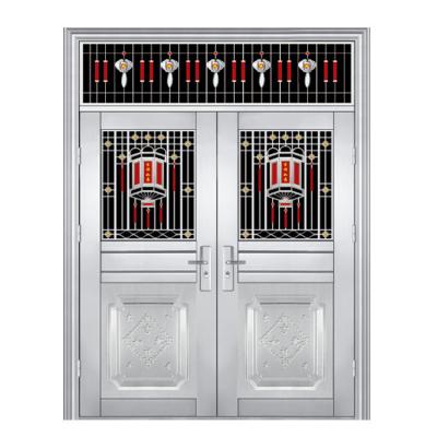 China Anti-Theft Stainless Steel Security Door Modern Design Corrosion Resistant Double Open Doors for sale