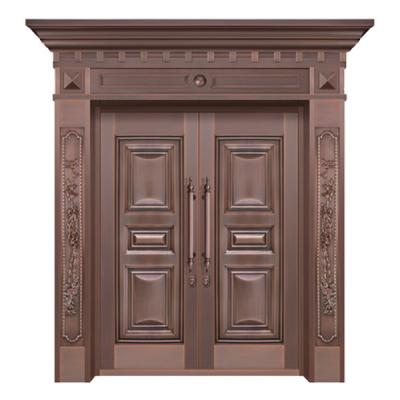 China Modern High Quality Main Entrance Fingerprint Lock Copper Plated Doors for sale