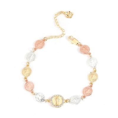 China San Benito Religious Bracelet 18k Gold Religious Charm Bracelet for sale