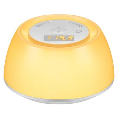 China Modern Led Wake Up Alarm Lights White Noise Sleep Light Children Clock Wake Up Small Led Night Light for sale
