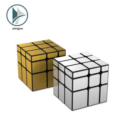 China Mirror Magnetic Educational Tape Puzzle Game 3d Cube Golden Cubos 3x3x3 For IQ Brain Shaping 3x3 Mirror Blocks Speed Silver Cube for sale