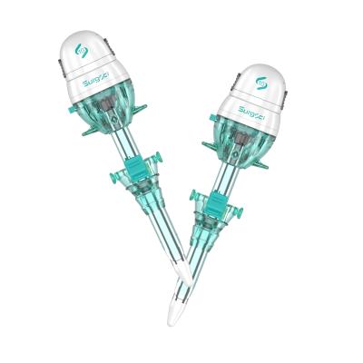 China Surgsci Non Blade Disposable Stainless Steel Tube Laparoscopic Hasson Trocar 10/12mm for sale