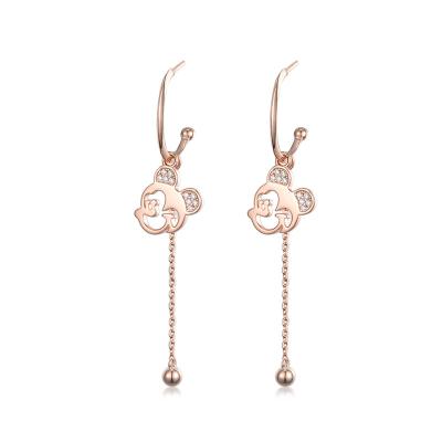 China Fashionable Hot Sale 925 Sterling Silver Jewelry Simple Mickey Earrings Cute Party Earrings for sale