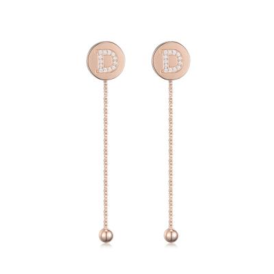 China Silver Jewelry Rose Gold Earrings Fashion D Single TRENDY Brand Double Earrings for sale