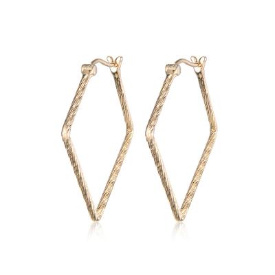 China FASHIONABLE Zircon High End Simple Square Diamond Alloy Geometric Gold Plated Stud Earrings for sale