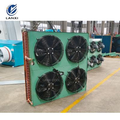 China Industrial Refrigeration Equipment Spare Parts Aluminum Air Cooled Condenser for Cold Room Refrigeration Unit with Fans for sale