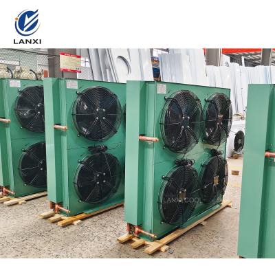 China Factory Price Four Fans Air Cooled Condensing Unit Low Temperature Condenser Aluminum Finned Heat Exchanger for sale