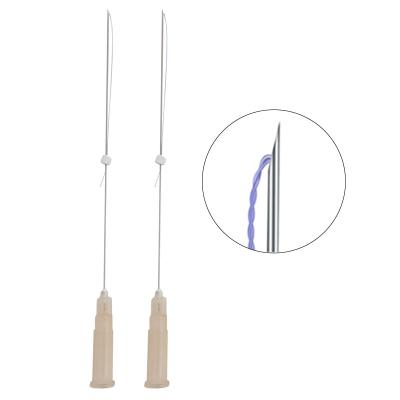 China Easy To Use Pdo Plla Plla Pcl V CE Tornado 27G 60MM Pdo Line Barbed Wire Beauty Line Absorbable Pdo Face Twist Nose Lift Sterile for sale