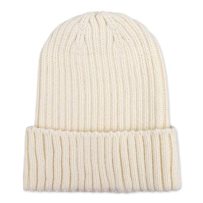 China Winter women hengxing JOINT hengxing thick beige empty custom logo rib cuff winter women knit bulky beanie for sale