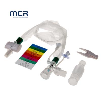 China Simple Double Swieve Elbow Closed Suction Catheter Green Color Code for sale