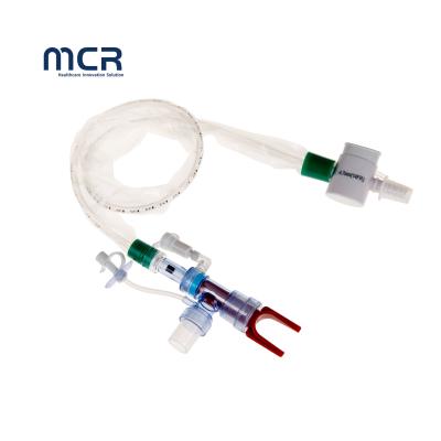 China Cateter de sucção fechado com cotovelo giratório duplo para endotraqueal ou traqueostomia à venda