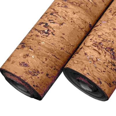 China 2020 Contemporary New Design Luxury Classic True Cork Wallpaper With Sliver Gold Paper For Hotel Home Decoration for sale
