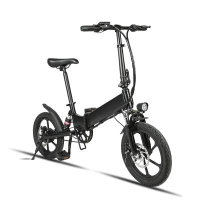 China Mini 16 Inch Tire 36V 5.2AH Lithium Battery Single Speed Electric Bike Aluminum LCD Display Show Foldable Mini Folding Ebike 250W for sale