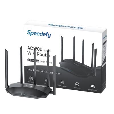 China Home Dual Band Ac1200 gigabit wifi 2.4&5ghz wireless router with wi-fi6 4t4r ofdma wpa3 router MU-mimo for sale