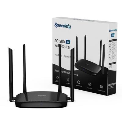 China AC1200 Home Gigabit Wifi Router Wireless Dual Band WIFI Repeater 4*6dBi External Dual Band Antennas Have Wider Coverage Router for sale