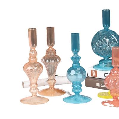 China Wedding decor high borosilicate glass candle holder wedding decor for sale