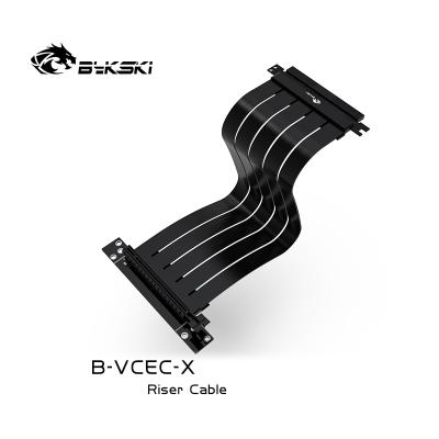 China Bykski GPU Plastic Riser Cable, PCIE3.0x16 Riser Cable, Graphics Card 90 Degree Full Speed Extension B-VCEC-X for sale