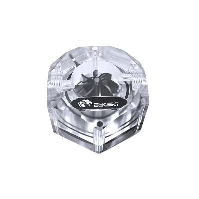 China Transparent Acrylic 12V 4Pin RGB/5V 3Pin ARGB Hexagon CPU Bykski Flow Meter Speed Monitor For PC Water Cooling B-FMpa-HC-V2 for sale