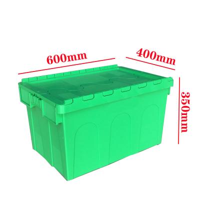 China 550x370x320mm caja plegable apilada plástico móvil con contenedor de tapa conectado en venta