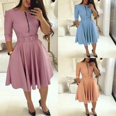 China Summer Style Women's Half Sleeve Ruffle Party Dress in Nylon Perfect for Any Occasion for sale