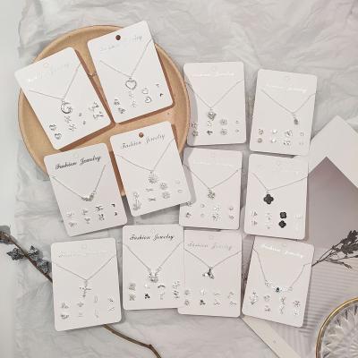 China Fashionable Korean Jewelry Earring Manufacturers Clavicle Earring Necklace Jewelry Set Sweet Hot-selling Wholesale for sale