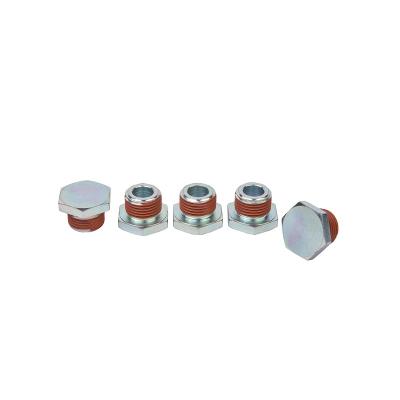 China Steel Customized Size High Precision Full Threaded Automotive General Fasteners Hexagonal Head Screw Plugs for sale