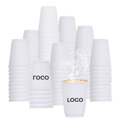 Cina 7oz/8oz/9oz/10oz/12oz/14oz/16oz Disposable Custom Coffee White Drink Paper Cup Single Wall Paper Coffee Cup in vendita