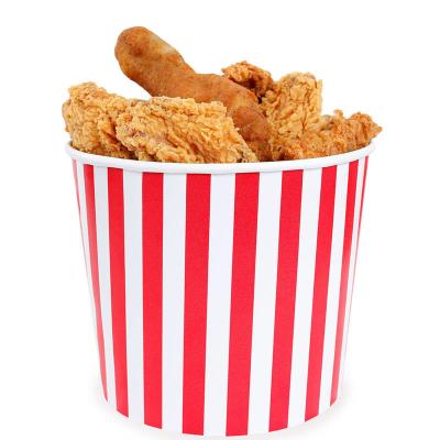 China Logotipo personalizado Impreso de grado alimenticio de palomitas de maíz Taza de bañera desechable de pollo frito Embalaje de cubo Barril en venta