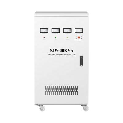 China SVC SJW Series 1.5KVA-150KVA Three Phase High Accuracy Intelligence Automatic AC Voltage Stabilizer for sale