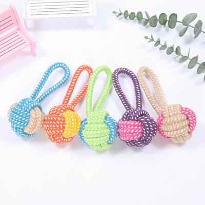 China Viable Rope Dog Toys Chew Toy Funny Colored Knot Products Cotton Rope Dog Molar Pet Chew Toys for sale