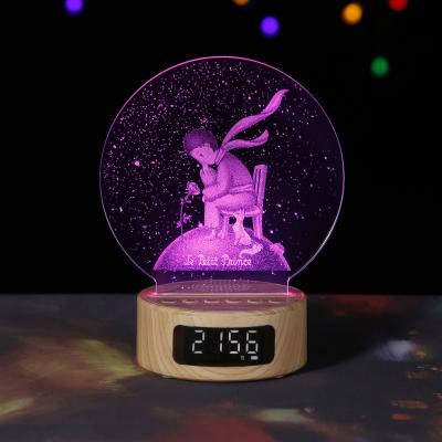 China 2018 Exclusively multifunctional 3D BT speaker light the little prince art atmosphere lamp 3D engraving night light for sale