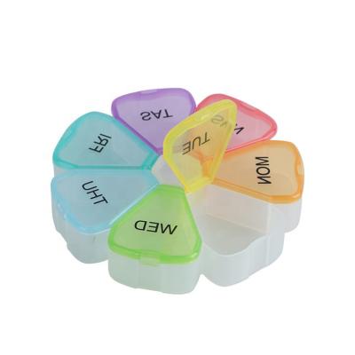 China High Quality Eco-friendly Weekly Portable Pill Organizer Rainbow Color Travel Pill Box ANNXIN for sale