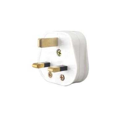 China White Rubber Coated Copper Wiring Wiring Plug 13A British Standard Three Pin Residential/General Purpose UK Square Pin With Fuse Tube for sale