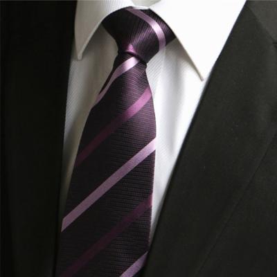 China Customized Company Logo Men's Neck Tie Fashion Neckties Italian Silk Fancy Stripe Ties for sale